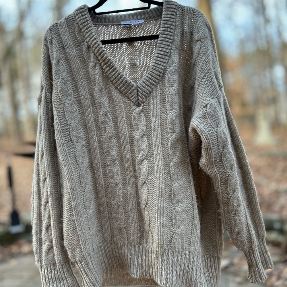 Vintage wool Men's Cream Sweater xl - Picture 10 of 10